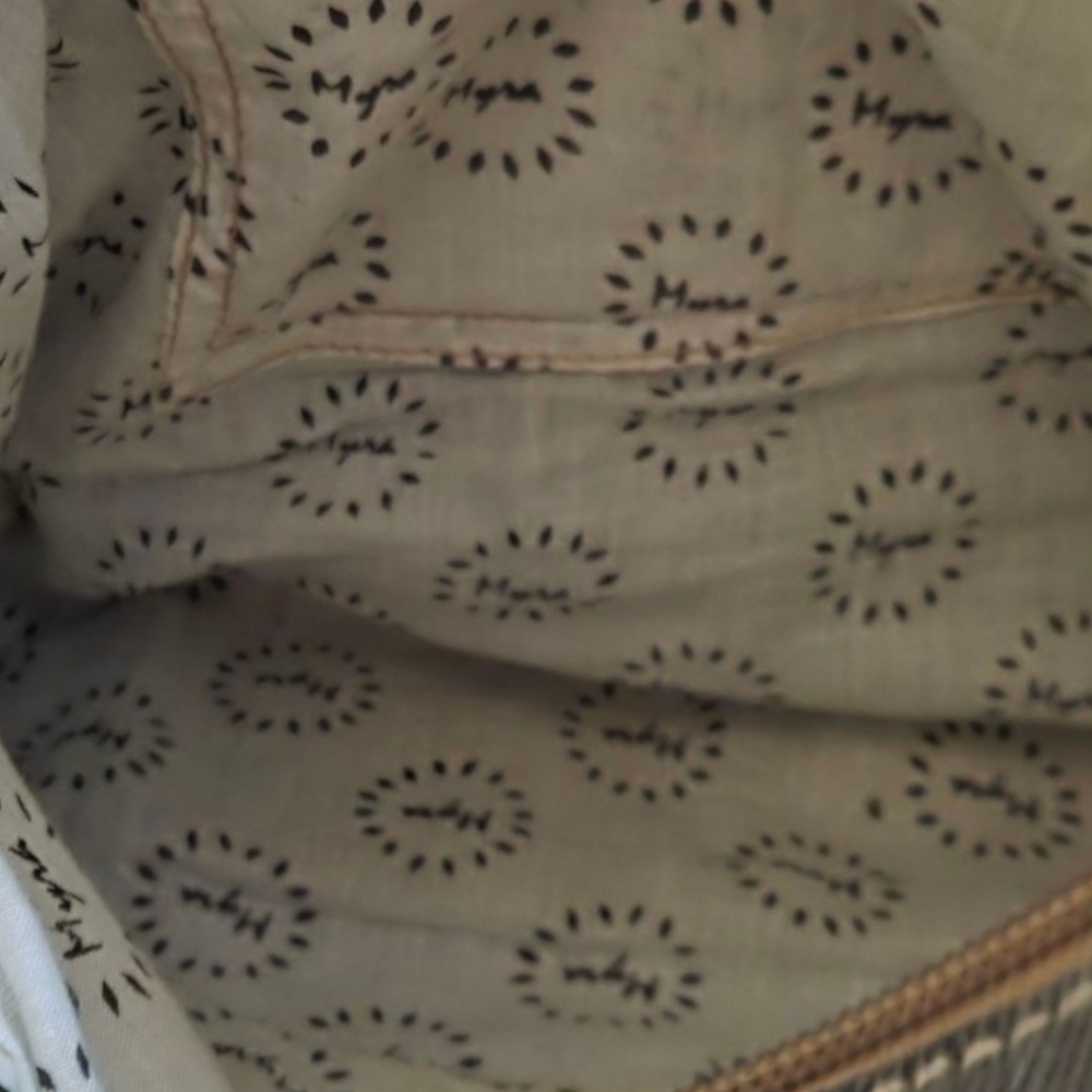 Myra Tassellated Bag. Recycled Interior Cotton, Cowhide & Leather NO STRAP - Picture 6 of 6
